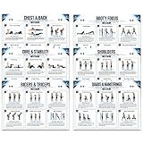 6-Day Cycle Full Body Workout Plan Laminated Home Gym Charts 8.5”x11“