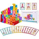 GUKAZH 40 PCS Wooden Number Building Blocks, Math Learning Tools Digital Building Blocks 1-10 for Kids, Stacking Blocks Toys, Educational Toy Birthday Christmas Halloween Party Favors for Boys Girls