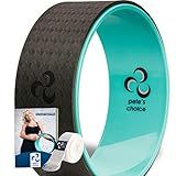 Yoga Wheel with Beginners Guide & Yoga Strap - Back Pain and Tension Relief. Comfy Roller for Stretching, Increase Flexibility. Home Exercise Kit. Ideal for Women Yogis. Improve your Posture.