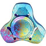 FREELOVE Metal Fidget Spinner for Adults, Heavy Duty Tri-Spinner Toys, Small Mini Fox Figette Tools, Silent High Speed Premium Bearing, Fast Spin Hand Widget, Titanium Alloy Acanthus Leaves