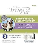 Hamilton Beach TrueAir Replacement Carbon Filter for Odor Eliminators, Neutralizes Pet Smells, 3-Pack (04234G), 5.8 x 1.8 x 6.8 inches , White
