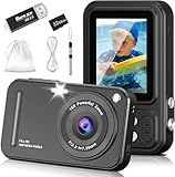 Digital Camera for Kids, 48MP FHD 1080P Point and Shoot Digital Cameras with 16X Zoom Anti-Shake, Compact Portable Cameras for Photography, for Boys Girls Teens Beginners-Black