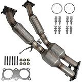 Stainless Steel Exhaust Catalytic Converters Flex Pipe Y-Pipe Direct Replacement W/Gaskets Compatible with 2008-2015 Land Rover LR2, Volvo S80 V70 XC60 XC70 3.2L L6 OBDII EPA Compliant - ONExhaust