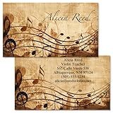 Colorful Images Sheet Music Personalized Musicians Business Cards - 2" x 3 1/2", 250 Double Sided Custom Piano Teacher Card Set Printed on Heavy 80# Cover Paper Stock, Matte Finish
