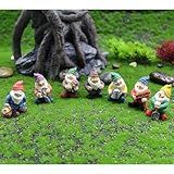 HONEYSHOW Fairy Garden Accessories, 7PCS Gnome Figurines-Mini Gnomes kit/Seven Dwarfs Statue for Fairy Garden/Flower Pot/Home Decoration.