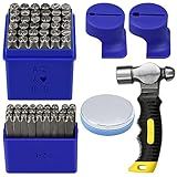 Metal Stamping Kit, Complete Jewelry Making Stamping Tools with 6mm Font Uppercase, Number Punches & 3mm Lowercase Letter, Metal Stamping Jig, Hammer and Steel Bench Block