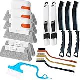 Window Track Cleaner Tools Set - 14 Pcs Window Groove Cleaning Brush Kit, Crevice Cleaning Brush for Sliding Door, Shutter, Sill, Tile Lines, Sink