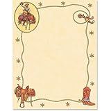 PaperDirect Rustic Cowboy Border Papers, 8.5" x 11" Western Stationery for Cards, Invitations, Flyers, Letters, Newsletters, Scrapbooks, and School or Business Use, 25 Sheets