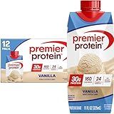 Premier Protein Shake, Vanilla, 30g Protein, No Added Sugar, 24 Vitamins & Minerals to Support Immune Health, 11 fl oz, 12 Pack