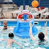 JOINBO Pool Basketball Hoop Games Toys, Floating Inflatable Pool Shark Games Indoor/Outdoor for Kids Adults with 1 Basketball