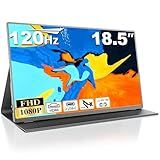 Usparkle 18.5 Inch Large Portable Monitor, 120Hz 1080P FHD IPS Portable Travel Second Screen Display for Laptop/Phone/Xbox PS4/5, 125% sRGB, Dual Speakers, VESA & Smart Cover