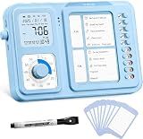 3-in-1 Visual Timer & ADHD Tool for Kids|Adults, Task Timer with Chore Chart Board, Visual Schedule for Kids with Autism, Daily Checklist for Home, School, Classroom, Desk (Blue)