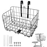 Knee Scooter Basket Accessory, Removable Wire Basket, Fits Most Knee Scooter Models, Easy Installation, Foldable Design, Black Metal Handlebar Mount