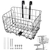 Knee Scooter Basket Accessory, Removable Wire Basket, Fits Most Knee Scooter Models, Easy Installation, Foldable Design, Black Metal Handlebar Mount
