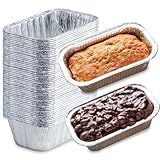 Spare Essentials (55 Pack) 1LB Mini Foil Loaf Pans - 1 Pound Disposable Aluminum Baking Pans for Individual Bread, Cake, Meatloaf - Small Loaf Pans with Liners, Small Bread Tins 6 x 3.5 x 2