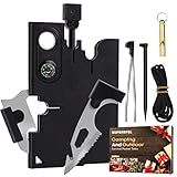 Credit Card Tool Multitool, Christmas Stocking Stuffers 18 in 1 Cool Gadgets, Useful Fathers Gift for Dad, Upgraded Multi-Tool Birthday Gifts Men Women Survival Wallet Tools with Screwdrivers Compass