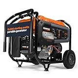 Generac 10,000 Starting Watt Portable Gas Generator - Electric Start - Home Backup or RV Ready - Heavy Duty Frame - Quiet, Long Runtime, Emergency Power - 49-State Compliant