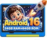 Kids Tablet,Android 16 Tablet for Kids 10 inch with Case,24GB RAM 64GB ROM