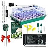 GROWFRIEND Seed Starter Kit with Grow Lights & Heat Mat – 40-Cell Seed Starter Tray, Humidity Dome, Soil Moisture Meter & Sticky Gnat Traps – Indoor Greenhouse & Plant Propagation Station