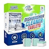 True Fresh Dishwasher Cleaner & Deodorizer Tablets, 24-Pack Dishwasher Maintenance Tablets for Interior, Pump, Filter, Spray arm & Drain, Helps Remove Grease, Limescale & Mineral Buildup 1-Year Supply