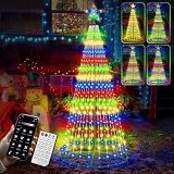 30+ Modes Smart Prelit Christmas Cone Tree with Lights 6ft 296 LED | App Control Color Changing Light Show Trees with Remote Timer Music Sync for Indoor Outdoor Yard (Green Body)