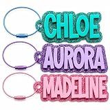 auysolty Customized Acrylic Name keychains Kids Luggage Tag Diaper Bag Tag School Bag Name Tag