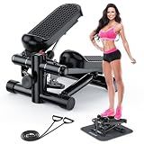 KitGody Mini Steppers for Exercise, Stair Stepper 330 lb Capacity, Workout Stepper Machine for Exercise at Home, Step Machine with Resistance Bands, Piano Black