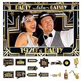 JeVenis 1920's Photo Booth Roaring 20s Photo Booth Props 40 Pcs Roaring 20s Party Decorations 1920s Photo Booth Props Gatsby Decorations Gatsby Party Props 1920 Party Decorations