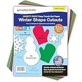 120 Pieces Snowflakes, Mittens, and Snowman Punch Out Paper Cutouts on 2-Sided, US Made Card Stock for Christmas Crafts, Bulletin Boards, Classroom Decor, Posters, and Winter Wonderland Parties