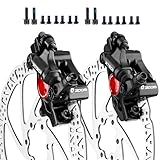 MTB Hydraulic Disc Brake Kit: Zoom HB-100 Bike Disc Brakes Front & Rear Caliper Kit with 160mm Rotor for Mountain, Road Bicycle and Electric Scooter (1 Pair Black)