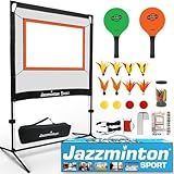 Jazzminton-Sport – The Original Paddle Game with Net for Indoors & Outdoors – Active, Joint-Friendly Family Fun – Like Badminton, Pickleball & Tennis with a Twist