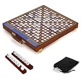 Upgrade Scrabble Board Game,Solid Wood Foldable Rotating Game Board.