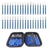 36PCS Terminal Removal Tool Kit, Wire Connector Pin Extraction Tool, Electrical Pin Removal Tool Set, Car Terminal Release Tool Automotive Depinning Tool Kit for Household Devices (Blue)