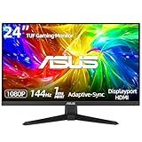 ASUS TUF 23.8” IPS Full HD Gaming Monitor - 144Hz(Overclock to 146Hz), 1ms MPRT, Adaptive-Sync, ELMB Sync, Shadow Boost, Built-in Speakers, DisplayPort & HDMI, Tilt Adjustable Stand - Black