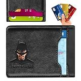 BRITSPHERE RFID Blocking Credit Card Leather Bat Wallet Man, Superhero Mask - Slim Card Holder, Bat ID Heroic wallet- Unique Gift Birthday, Anniversary, for Dad, Husband, Boyfriend, Father's day