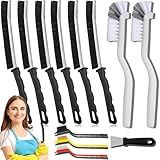 Crevice Cleaning Brush 12-Pack - Heavy Duty Hard Bristle Gap Brush for Deep Cleaning - Ultra-Thin Window Track Cleaning Tool for Shower Grout, Sliding Doors, Baseboards & Auto Detailing