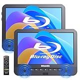 10.1'' Portable Blu Ray Players for Car with Rechargeable Battery, Dual Screen Blu Ray DVD Players Support 1080P Video, Dolby Audio, HDMI Out, Sync Screen, Last Memory, USB/SD, Play A Same Movie