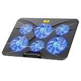 Laptop Cooling Pad for 12-17.3 Inch Laptops, Slim Stand with 6 Quiet Fans