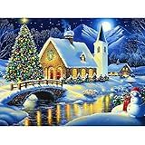 SENQAO Landscape Diamond Art Kits for Adults,Christmas 5D Diamond Painting Kits for Beginners,Round Full Drill Gem Art for Adults,DIY Diamond Dots Paintings Picture Arts Craft for Home Decor 12x16inch