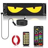 CRILEAL Multi-Panel Sync led Eyes Display 96x16 LED Sign (23.4"x4.73") | USB 5V Programmable Scrolling Text/Animation | APP + Remote for Car/Store Ads（1pcs）