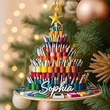 Personalized Color Palette Ornament 2025, Custom Painting Artist Ornaments, Painter Gifts, Art Lover Christmas Ornaments, Art Teacher Gift, Customized Paint Palette Ornament for Creative People #08