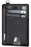 FurArt Slim Minimalist Wallet, Front Pocket Wallets, RFID Blocking, Credit Card Holder for Men-Black
