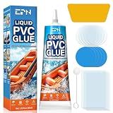 EPN Air Mattress Patch Kit, Waterproof Vinyl Pool Patch Repair Kit, 80 mL | Clear Waterproof PVC Repair Adhesive for Pool Liners, Inflatables, Blow Up Beds, Bounce Houses, Hot Tubs, Tents and Kayaks