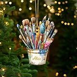 Personalized Color Palette Ornament 2025, Custom Painting Artist Ornaments, Painter Gifts, Art Lover Christmas Ornaments, Art Teacher Gift, Customized Paint Palette Ornament for Creative People #04