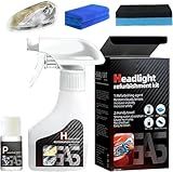 Automotive Headlight Restoration Kit,Headlight Cleaner and Restorer,Automotive Headlamp Restoration Fluid Oxidized Kit, Multifunctional Headlight Polishing,Instantly Restores Cloudy&Yellowed Headlight