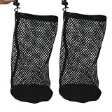 2-Pack Golf Ball & Pickleball Mesh Bag, Golf Balls Bag Sack, Multi-Purpose Net Pouch, Fit for Ping Pong, Bucket Ball, Table Tennis Balls, Household Small Tools Items Storage (L: 5.9x11-inch)