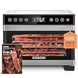 COSORI Food Dehydrator for Jerky, 176°F Temperature Control, 5 Stainless Steel Trays Dryer Machine, 4 Presets, 48H Timer, for Dog Treats, Meat, Fruit, Veggies, Snacks, Recipe Book Included