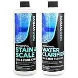 AquaDoc Spa Clarifier and Hot Tub Stain and Scale Control Bundle - Includes 32oz Hot Tub Clarifier and 32oz Spa Stain and Scale Remover - Made in USA