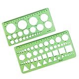 Circle Templates Geometric Drawings Drafting Stencils Measuring Tools Artist Design Drawing Aid Tool Geometry Ruler, 2 Pack