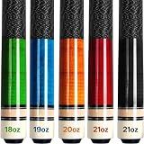 AKLOT Pool Cues,Set of 5 Pool 58" Cue Sticks Canadian Maple Wood Cue Stick for Professional Billiard Players 18 19 20 21 21 oz
